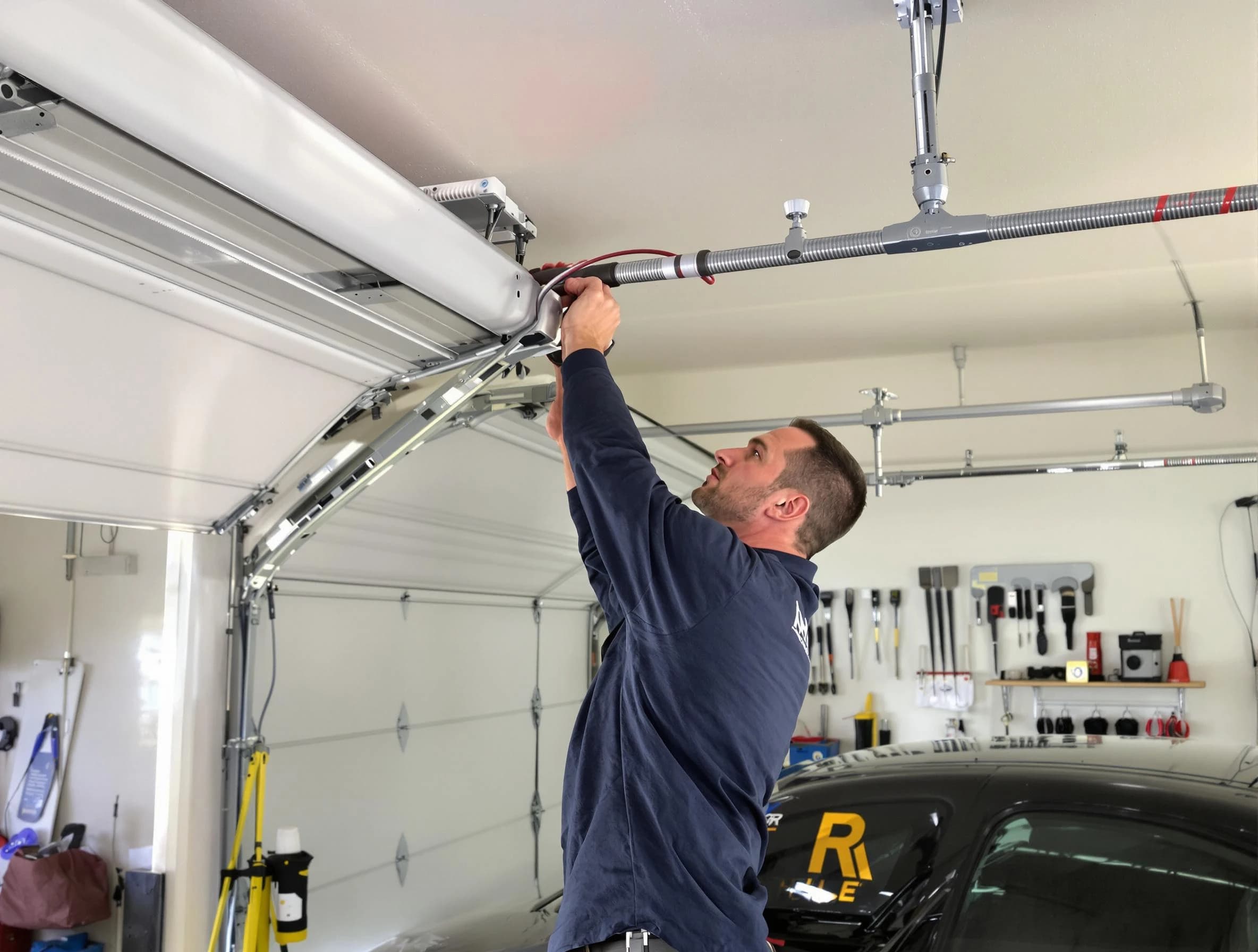 Coolidge Garage Door Repair technician performing garage door cable repair in Coolidge