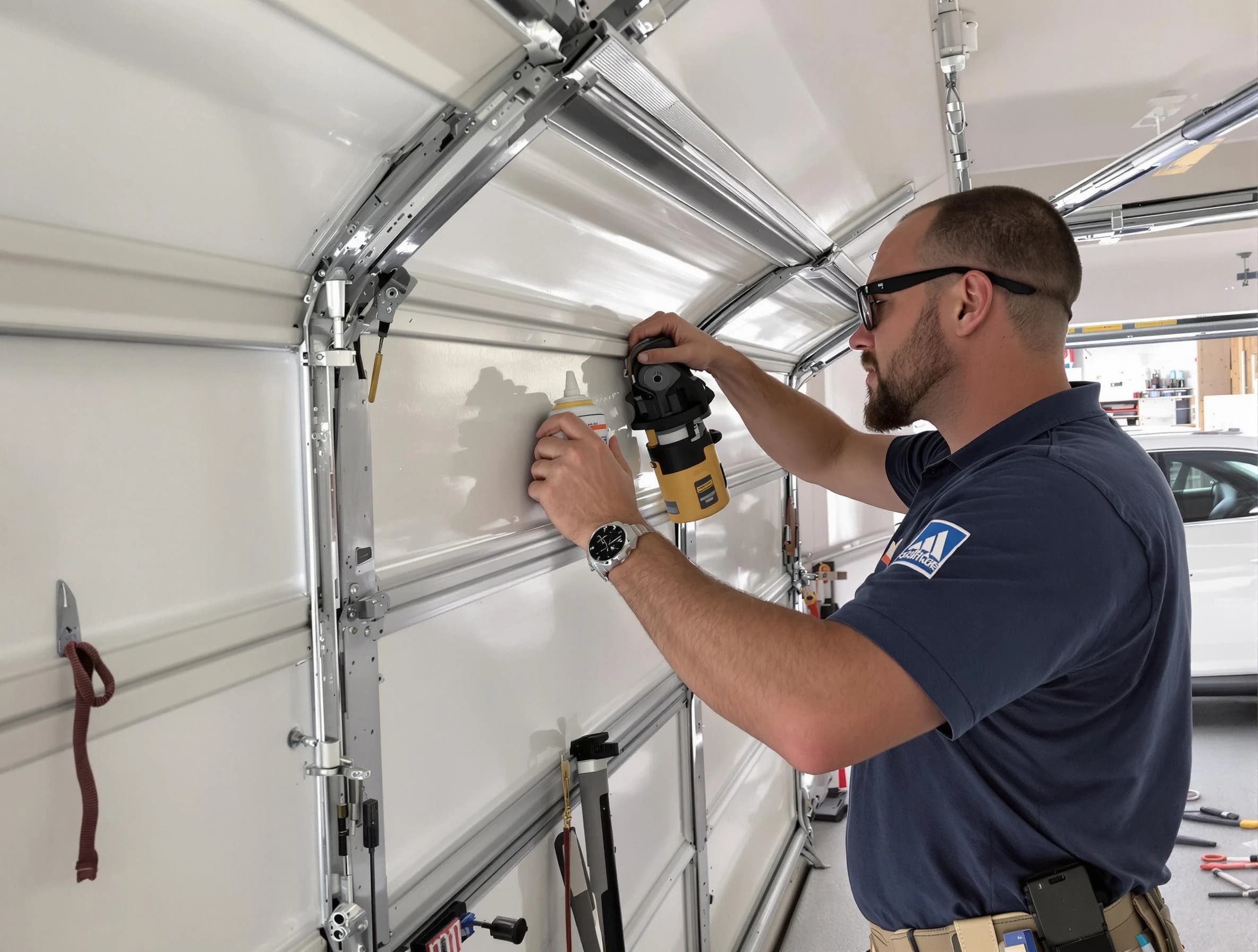 Coolidge Garage Door Repair technician performing comprehensive noise reduction service in Coolidge