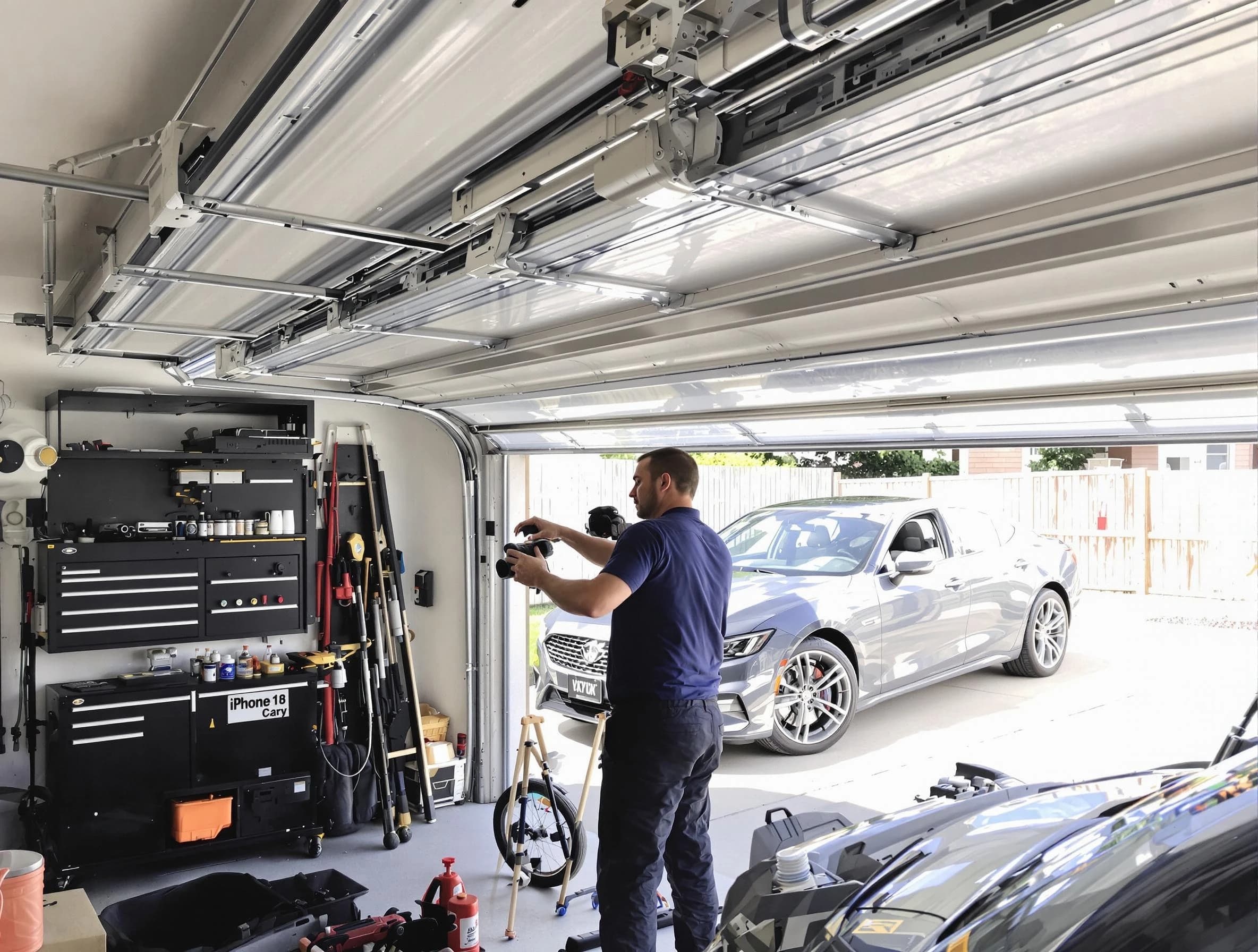 Coolidge Garage Door Repair technician fixing noisy garage door in Coolidge