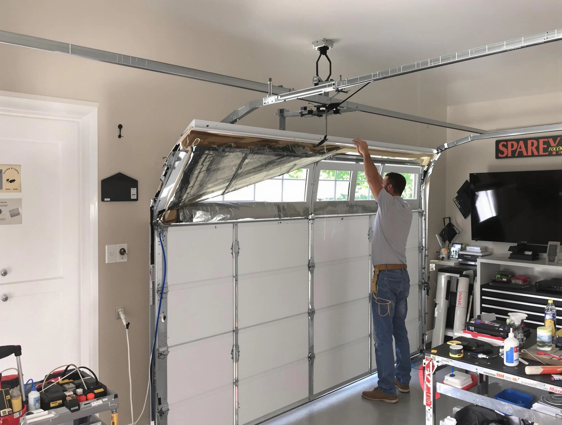 Garage door section replacement by Coolidge Garage Door Repair in Coolidge