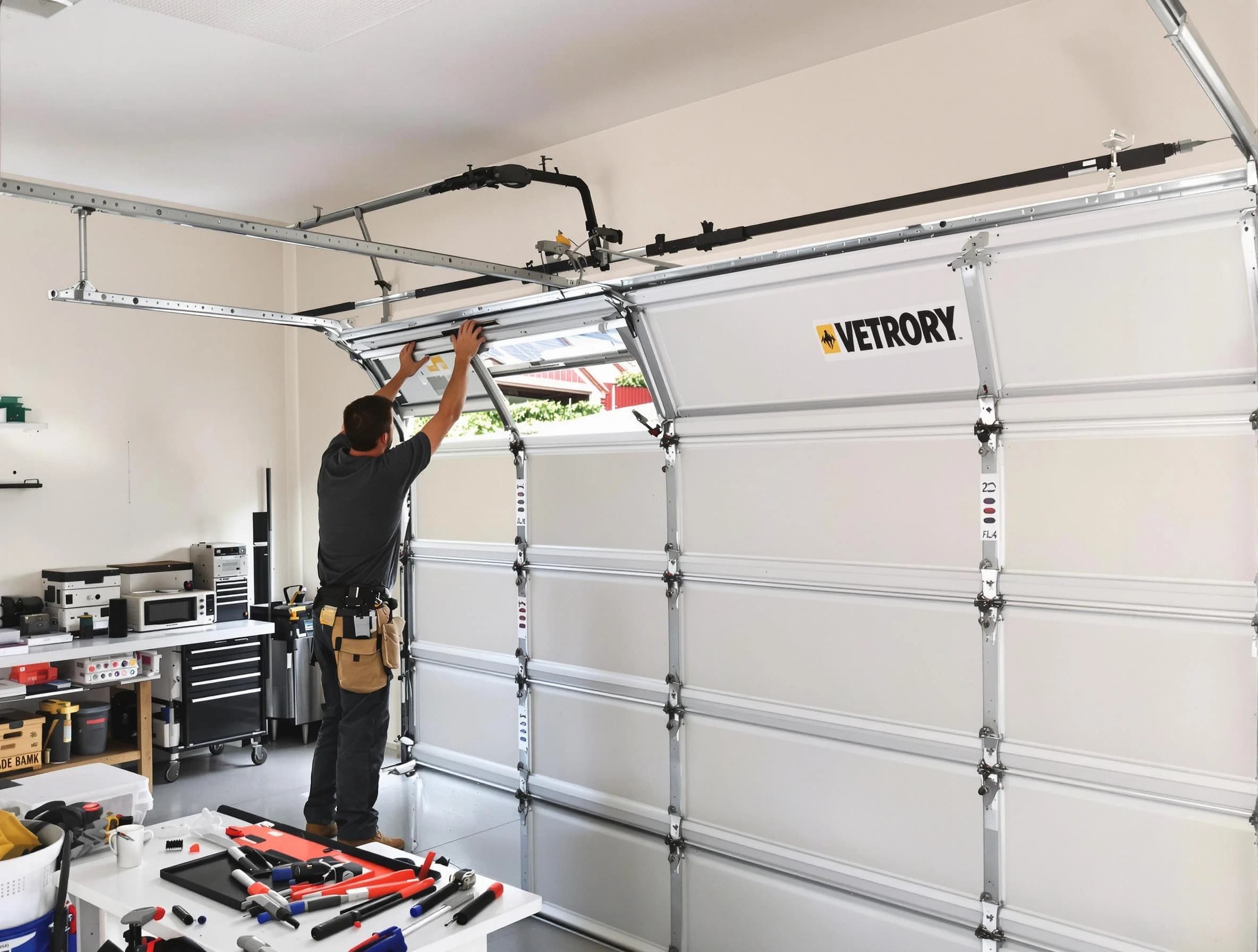 Coolidge Garage Door Repair technician performing section replacement in Coolidge