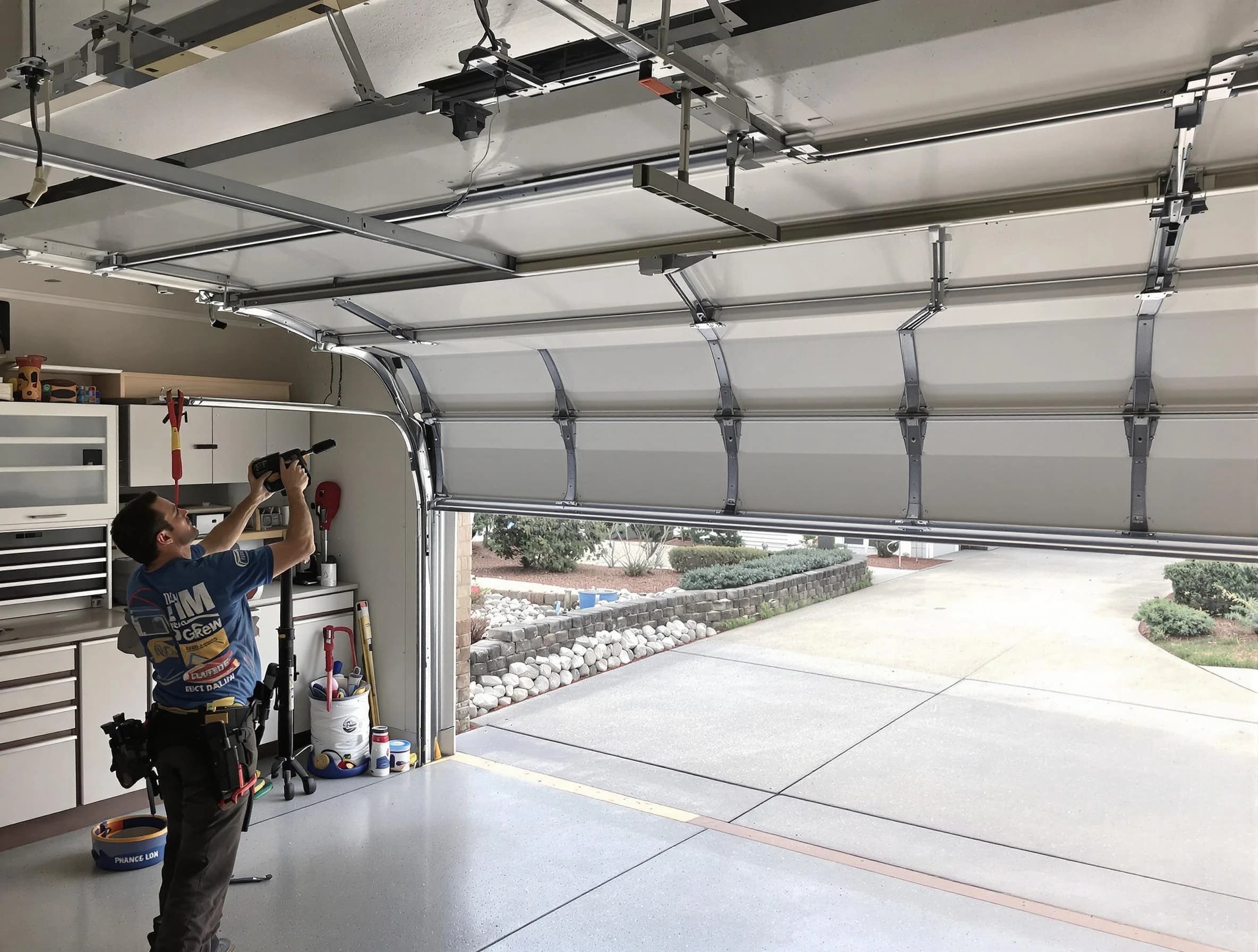 Garage door track repair service by Coolidge Garage Door Repair in Coolidge